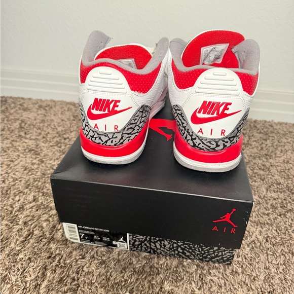 Nike White Grey and Red Kids Basketball Sneakers